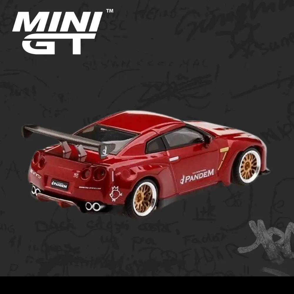 Mini GT 92 Pandem Nissan GT-R (R35) Lava Red GT Wing RHD Asia