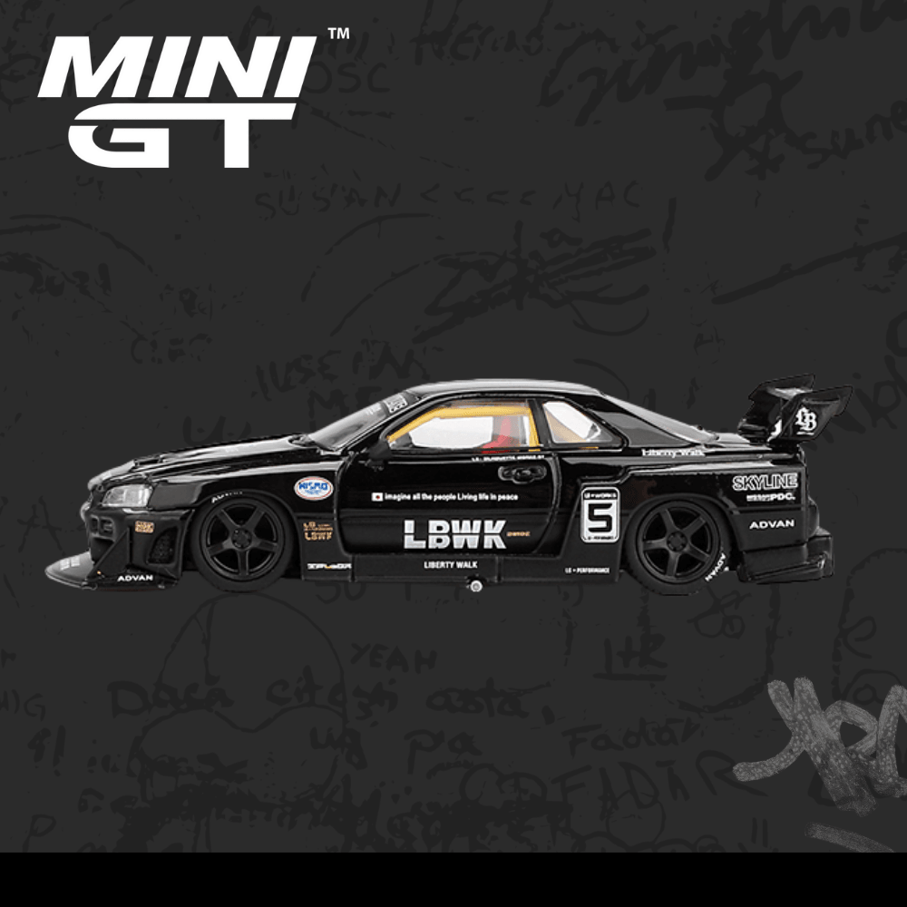 Mini GT 844 Nissan LB-ER34 Super Silhouette SKYLINE Black 