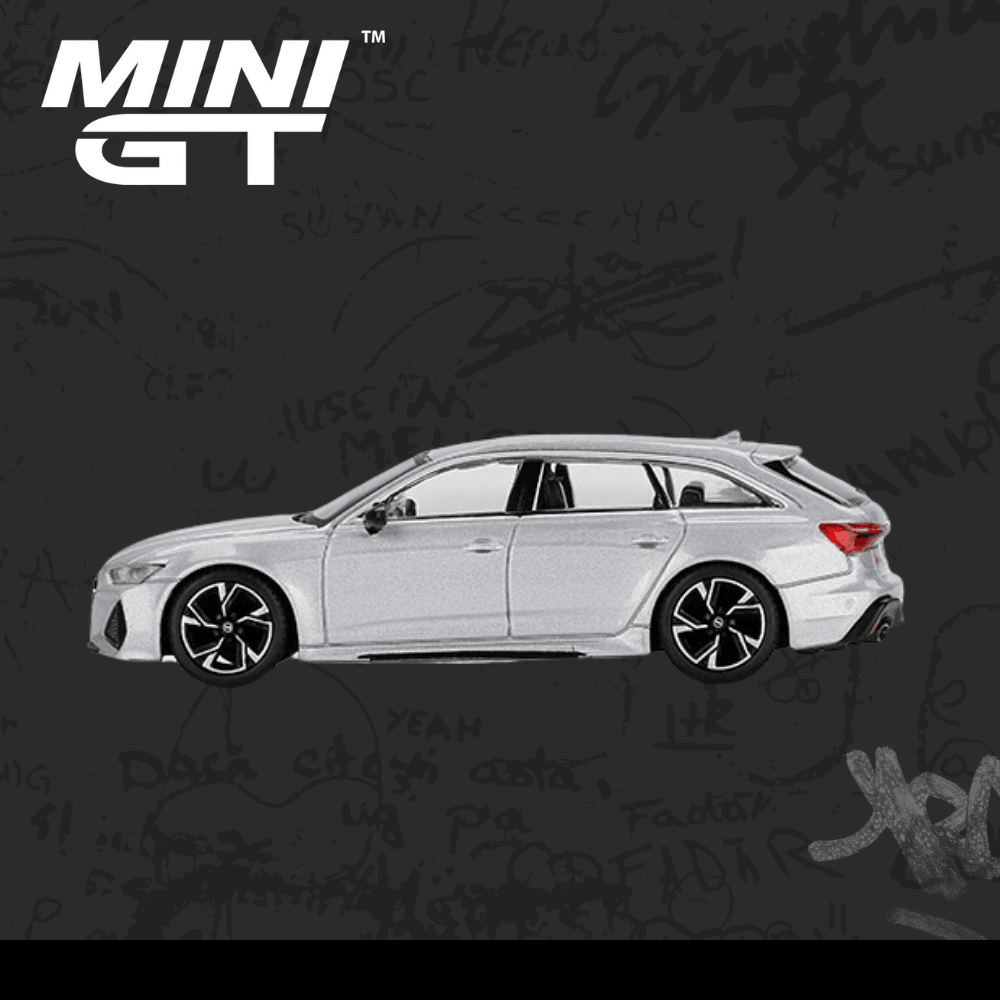 Mini Gt 372 Audi RS 6 Avant Carbon Black Edition Florett Silver (açık kutulu hatasız)