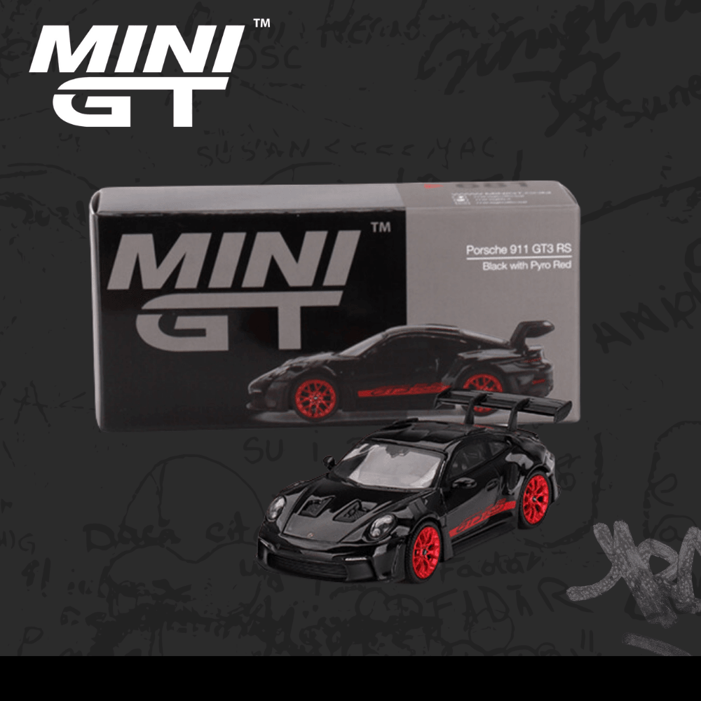 Mini Gt 681 Porsche 911 (992) GT3 RS Black with Pyro Red