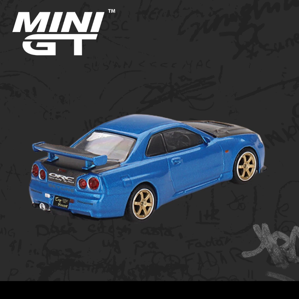 Mini Gt 531 Nissan Skyline GT-R (R34) Top Secret Bayside Blue