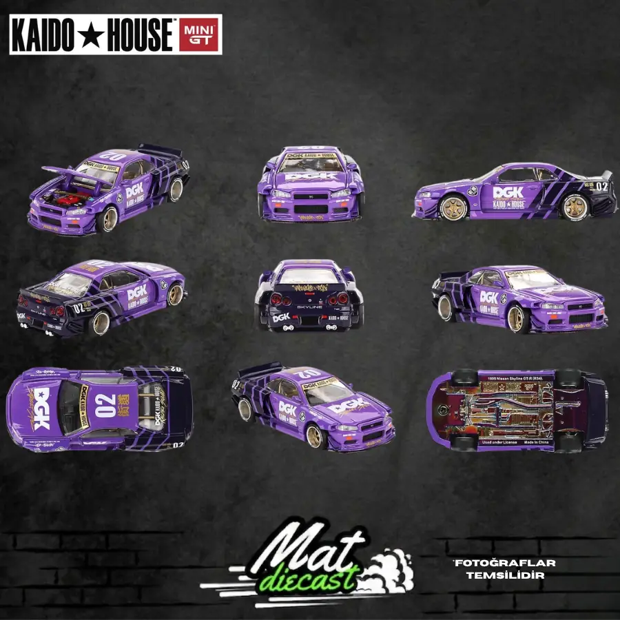 POP RACE KAIDO HOUSE mini gt 1/64 まとめ売り Mini GT x Kaido House 1/64 DGK Racing Squad Nissan Skyline GT-R (R34)
