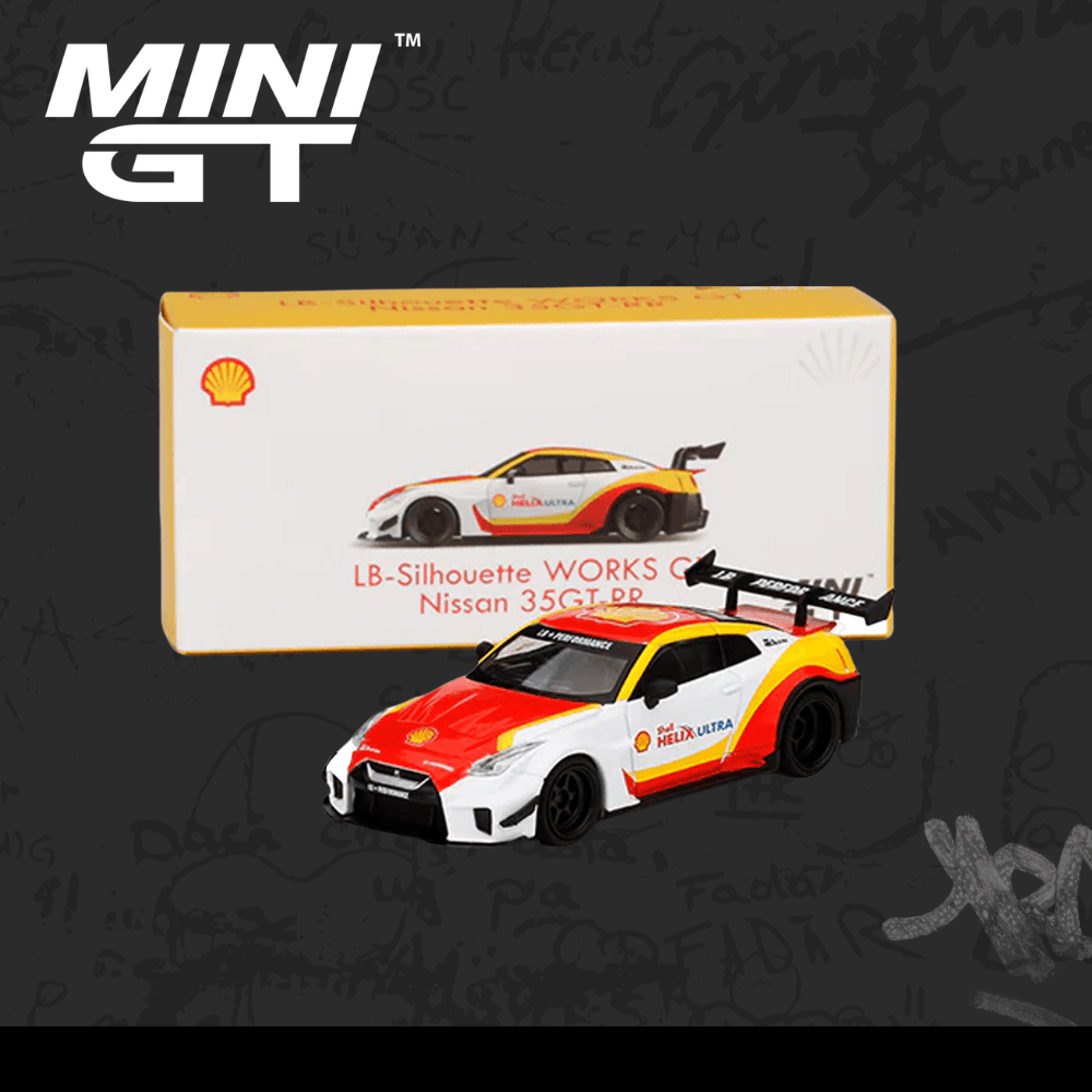 Mini GT 262 x shell Exclusive LB-Silhouette WORKS GT Nissan 35GT-RR Hong Kong Shell Special V.2