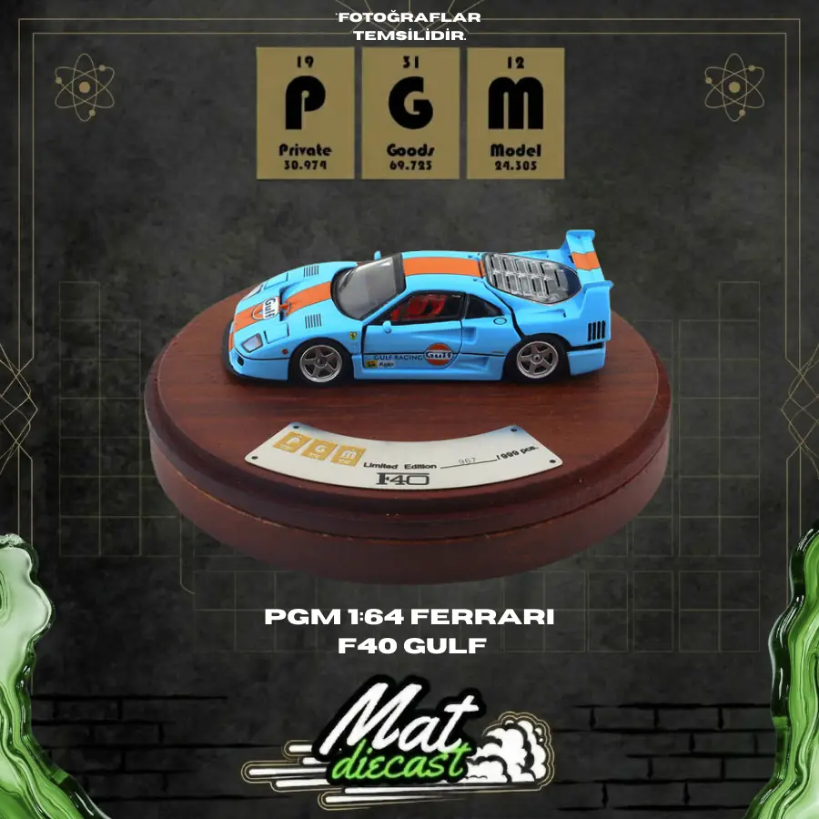 世界限定999台　 プライベートグッズモデル PGM 1/64 F40 PGM 1:64 Ferrari F40 Gulf