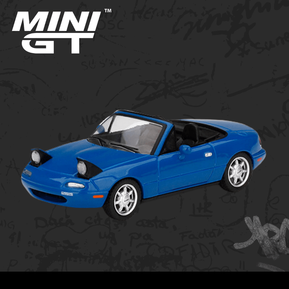Mini Gt 331 Mazda Miata MX-5 (NA) Mariner Blue Headlight Up LHD