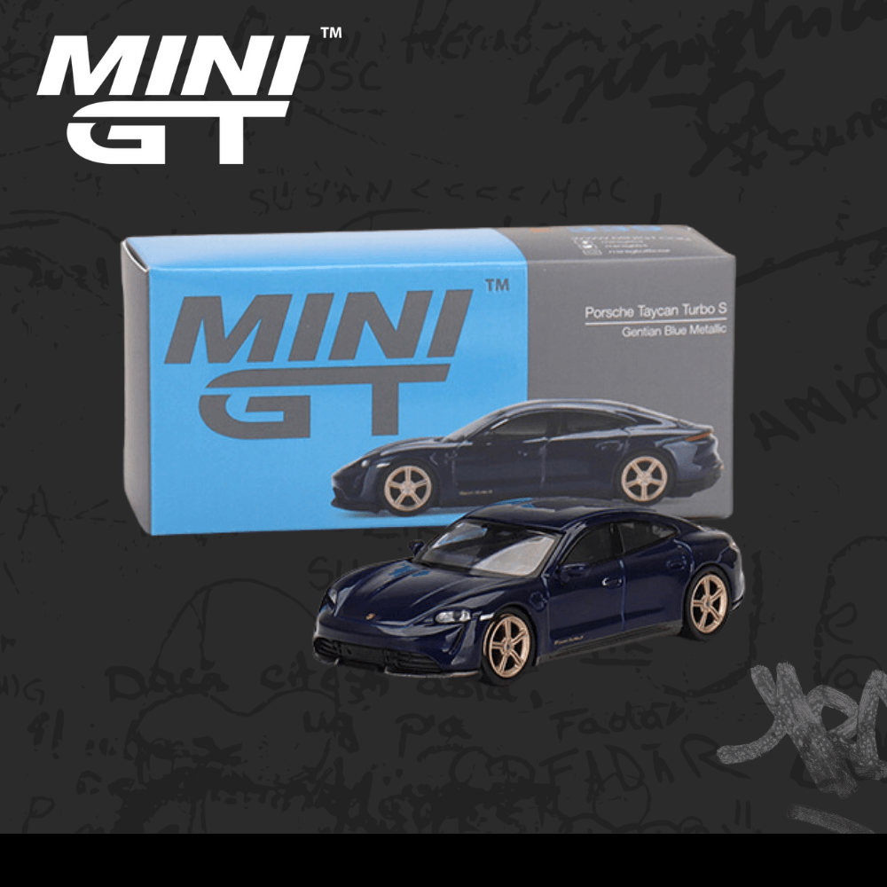 Mini Gt 339 Porsche Taycan Turbo S Gentian Blue Metallic