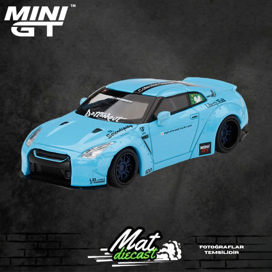 MINIGT 184 LB★WORKS Nissan GT-R (R35) Type 1, Rear Wing ver 2 , Light Blue