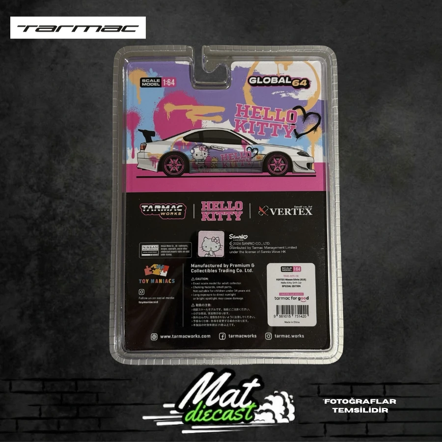Tarmac Works VERTEX Nissan Silvia S15 Hello Kitty drift