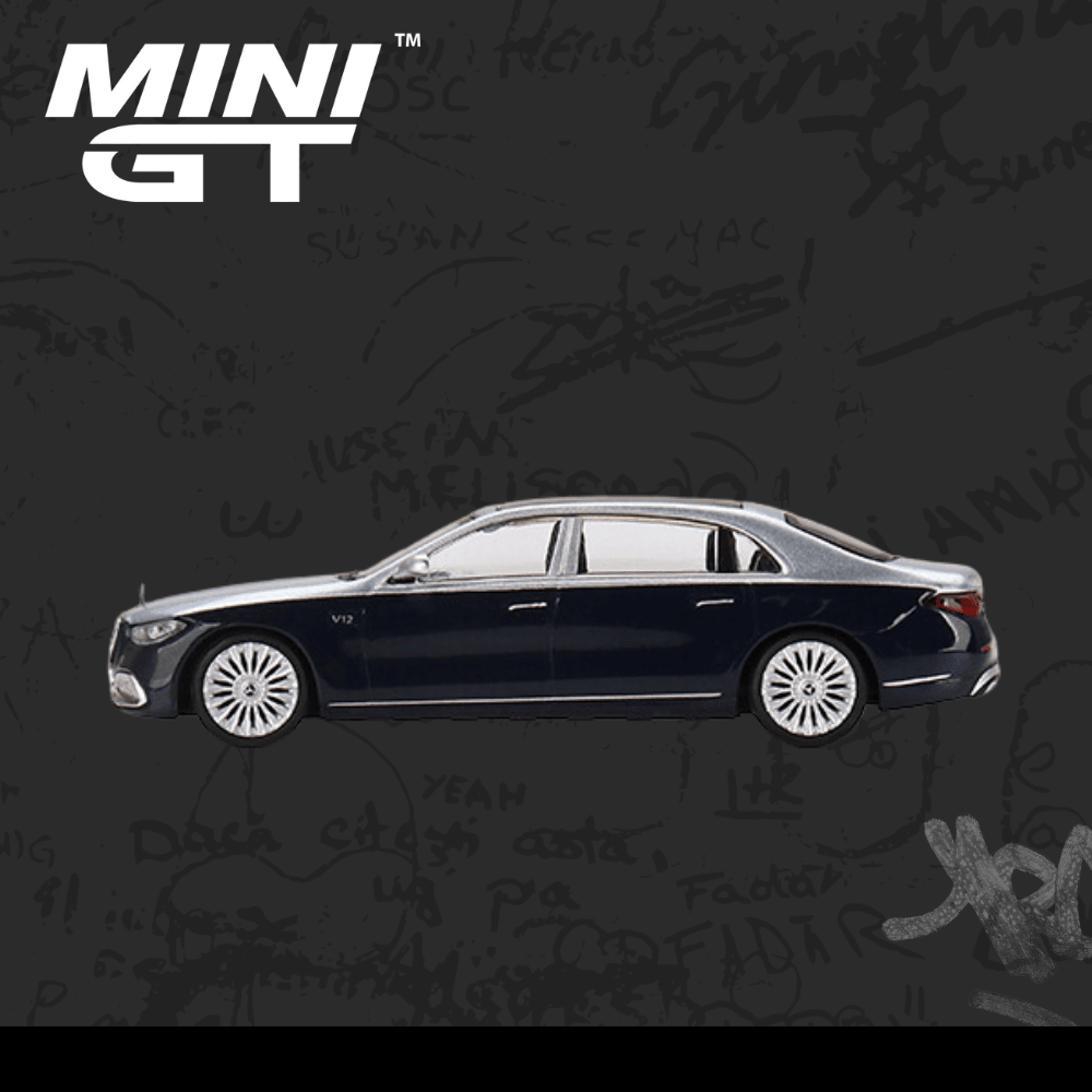 Mini Gt 516 Mercedes-Maybach S680 Cirrus Silver / Nautical Blue Metallic