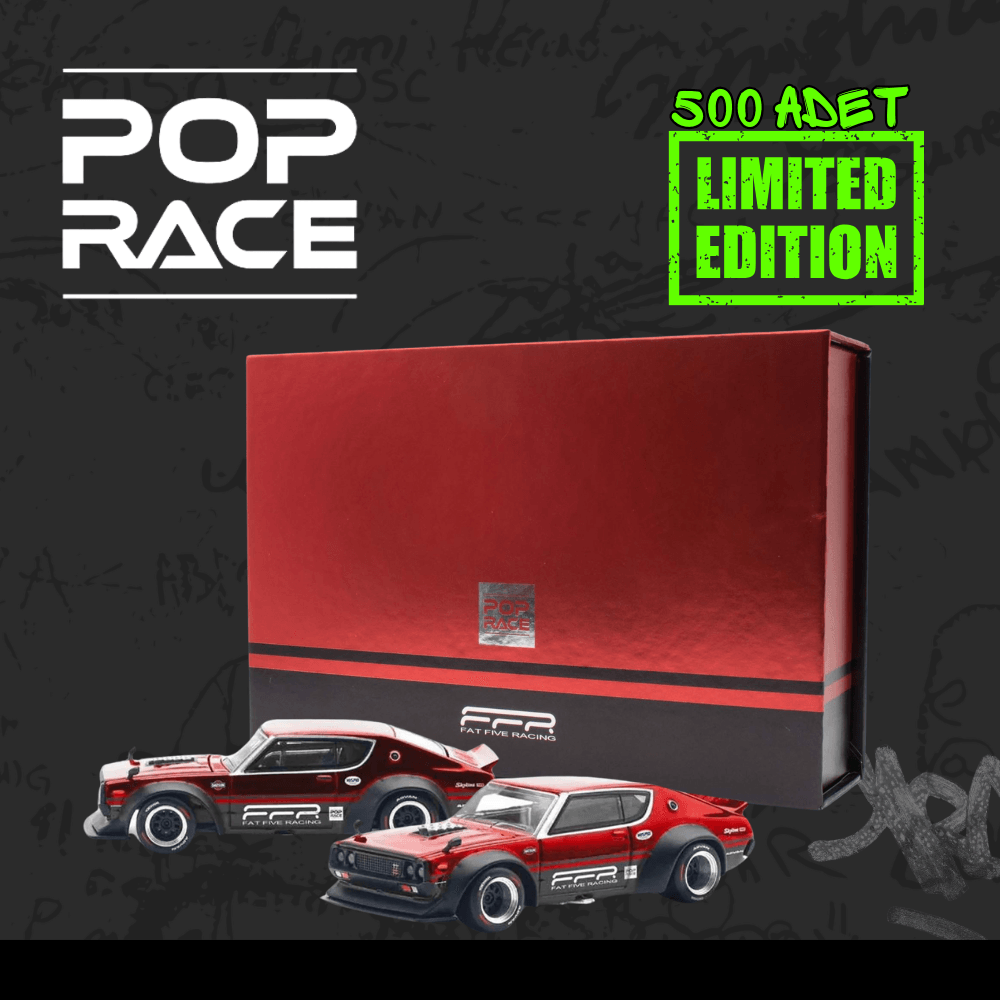 Pop Race x Fat Five Racing CARMEET 2025 Exclusive PR64-238 & PR64-239 Nissan Skyline GT-R V8 Drift (Hakosuka / Kenmeri)