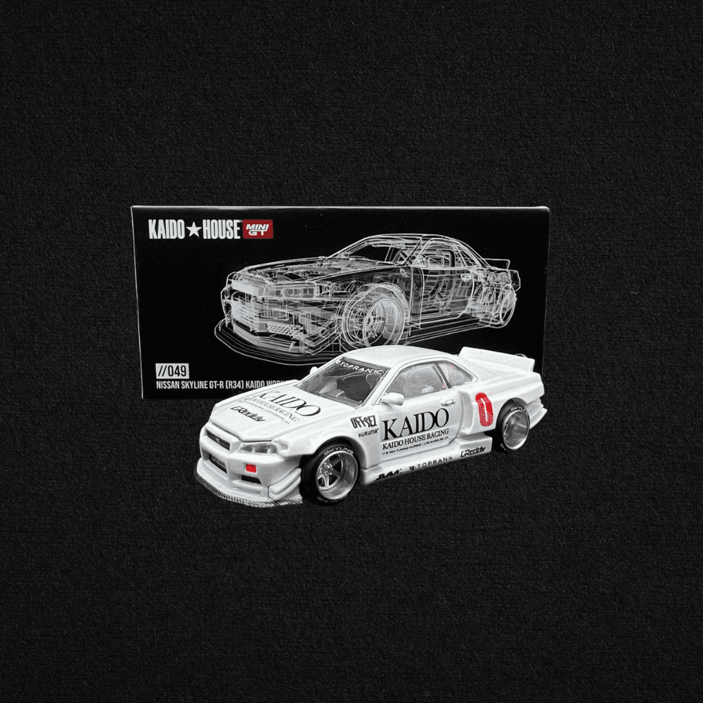 Mini GT Kaido House Nissan Skyline GT-R R34 Kaido Works V2 049 (Açık Kutulu Hatasız)