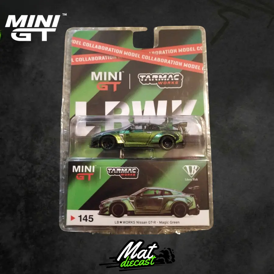 Tarmac Works LB★WORKS Nissan GT-R 145 MINIGT 145 LB WORKS Nissan GT-R R35 Type 2 Magic Green Tarmac Works