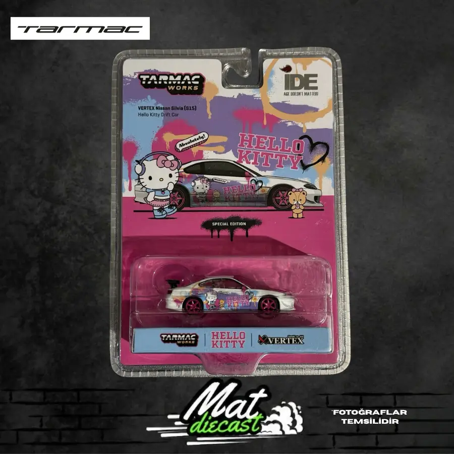 Tarmac Works VERTEX Nissan Silvia S15 Hello Kitty drift