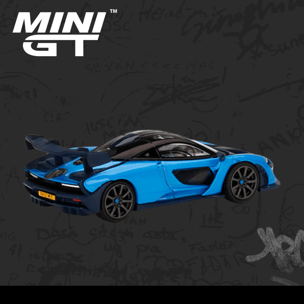Mini GT  272 X Tarmac Works McLaren Senna Cerulean SHMEE150 Hong Kong Toycar Salon (Blue)