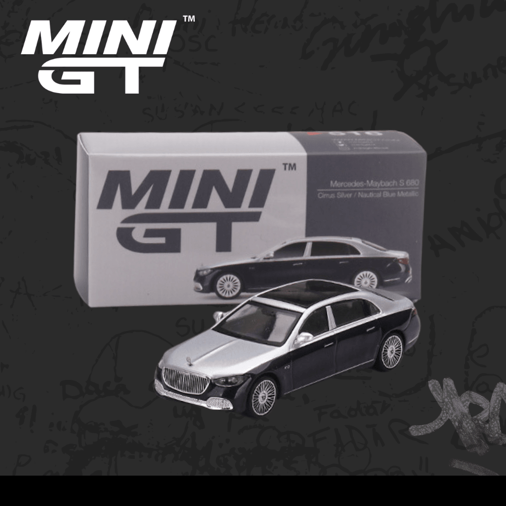 Mini Gt 516 Mercedes-Maybach S680 Cirrus Silver / Nautical Blue Metallic
