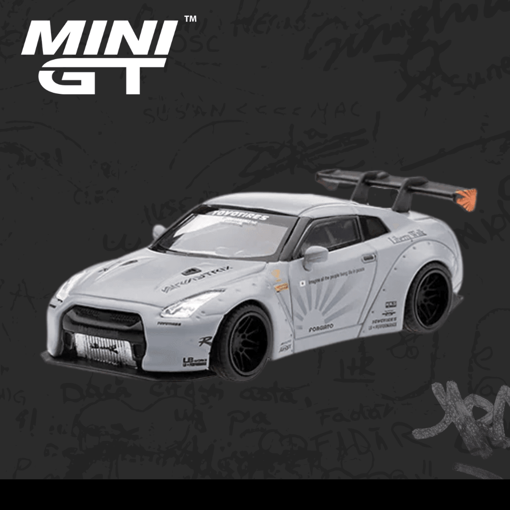 Mini GT 3 Nissan GT-R R35 Matte Grey Liberty Walk LB-Works