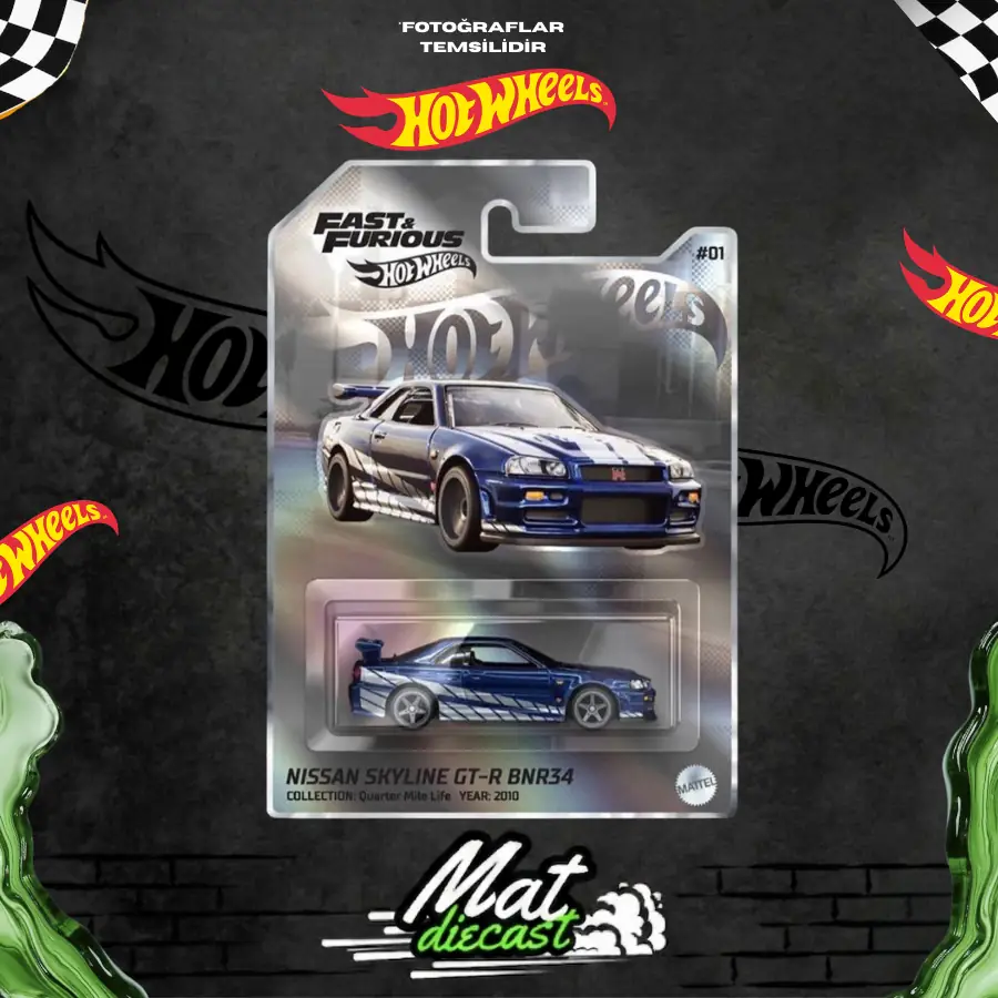 ミニカー Hotwheels FAST&d FURIOUS NET GARAGE GT-R HOT WHEELS NFT GARAGE Fast & Furious Nissan Skyline GT-R (R34)