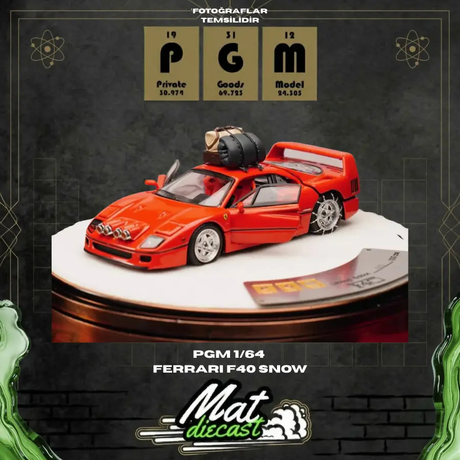 世界限定999台　 プライベートグッズモデル PGM 1/64 F40 PGM】1/64 Ferrari F40（ピンク）回転ディスプレイ付