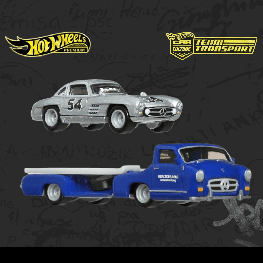 Hot Wheels Premium Team Transport Mercedes-Benz 300 SL & ´55 Mercedes-Benz Blaues Wunder #70