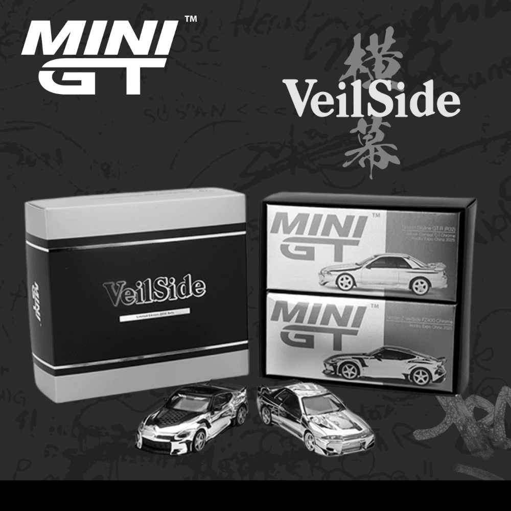 Mini GT - Hobby Expo China 2025 - VeilSide Box Set - Nissan Skyline GTR R32 & Nissan FFZ400-Jelatinsiz