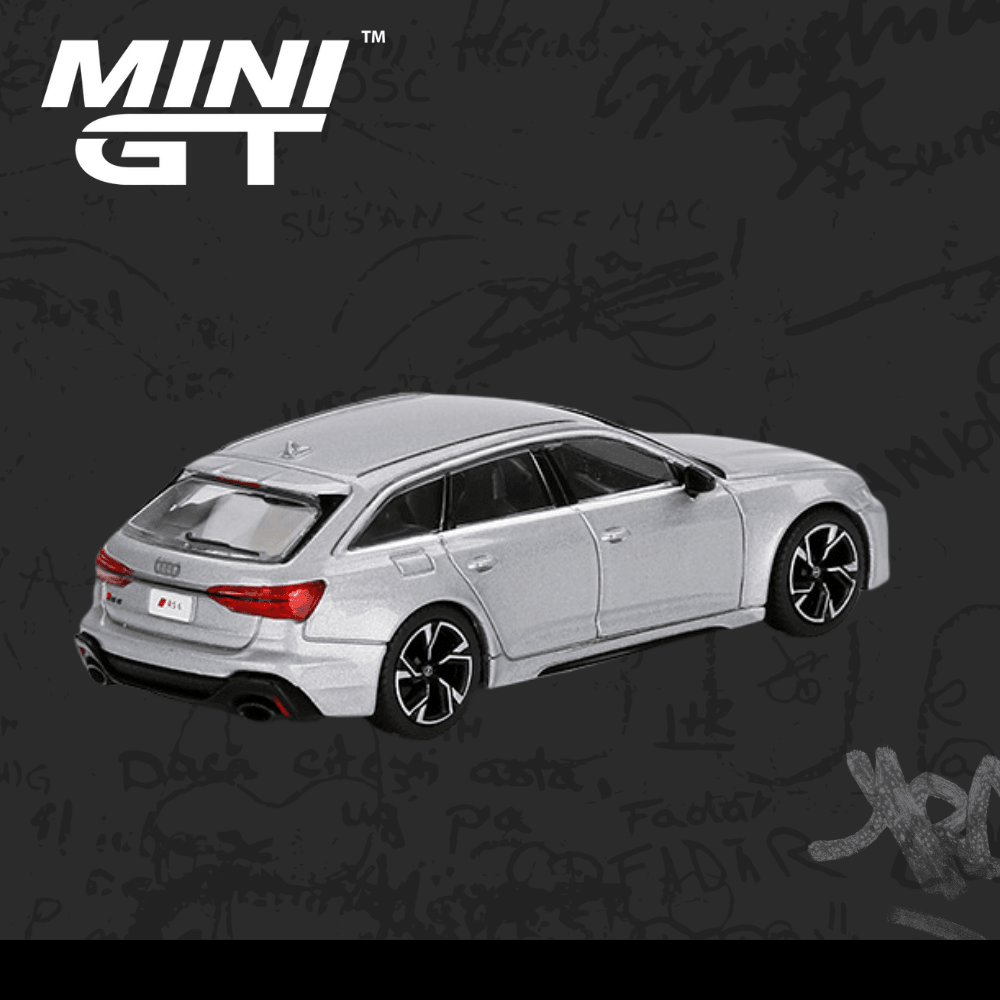 Mini Gt 372 Audi RS 6 Avant Carbon Black Edition Florett Silver (açık kutulu hatasız)