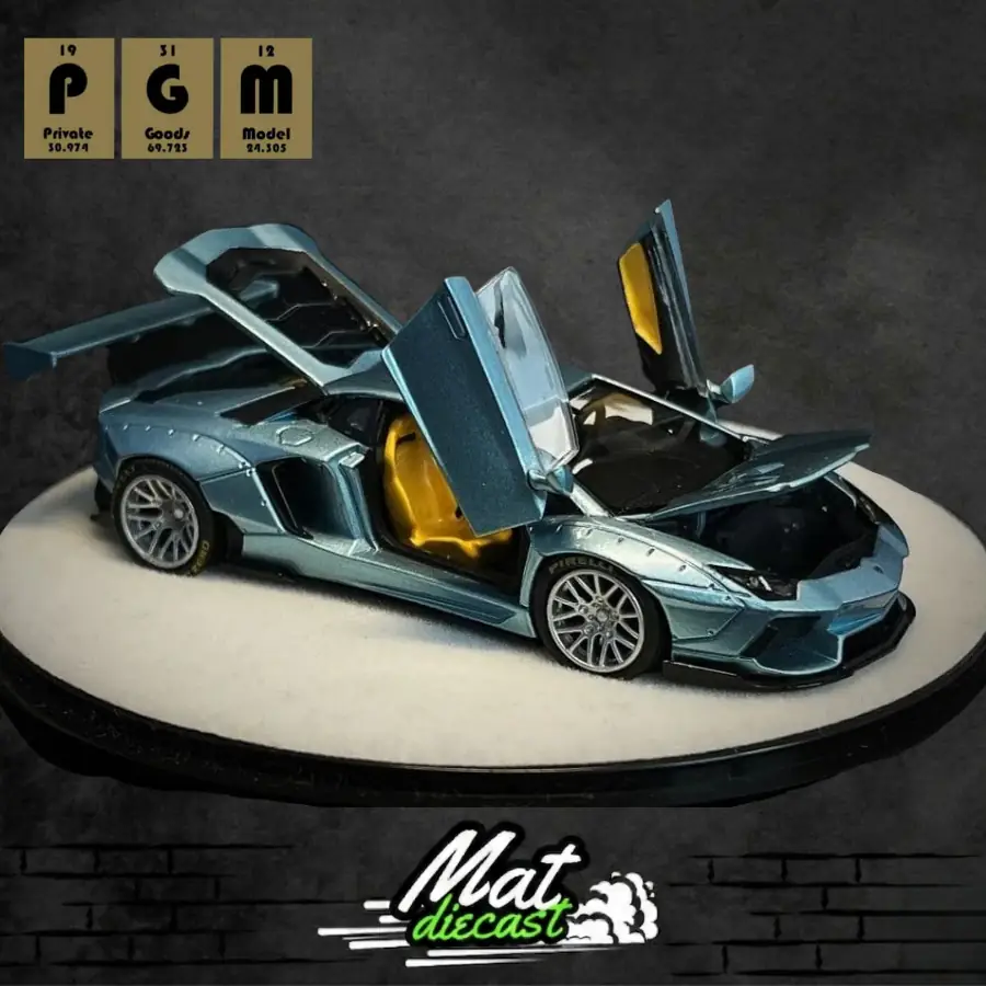 PGM 1:64 LBWK Lamborghini Aventador LP700-4 Ice Blue