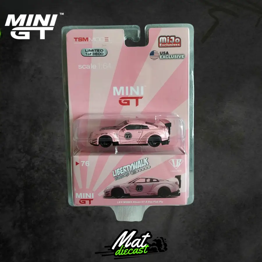 ミニカー MINIGT GT-R R35 PinkPig RHD MINI GT 76 LBWK Nissan GT-R (R35) Pink Pig