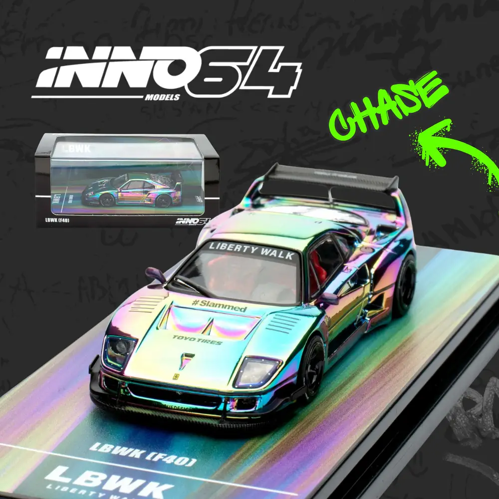 INNO64 LBWK (F40) Chrome Silver Chase 1:64-Matdiecast