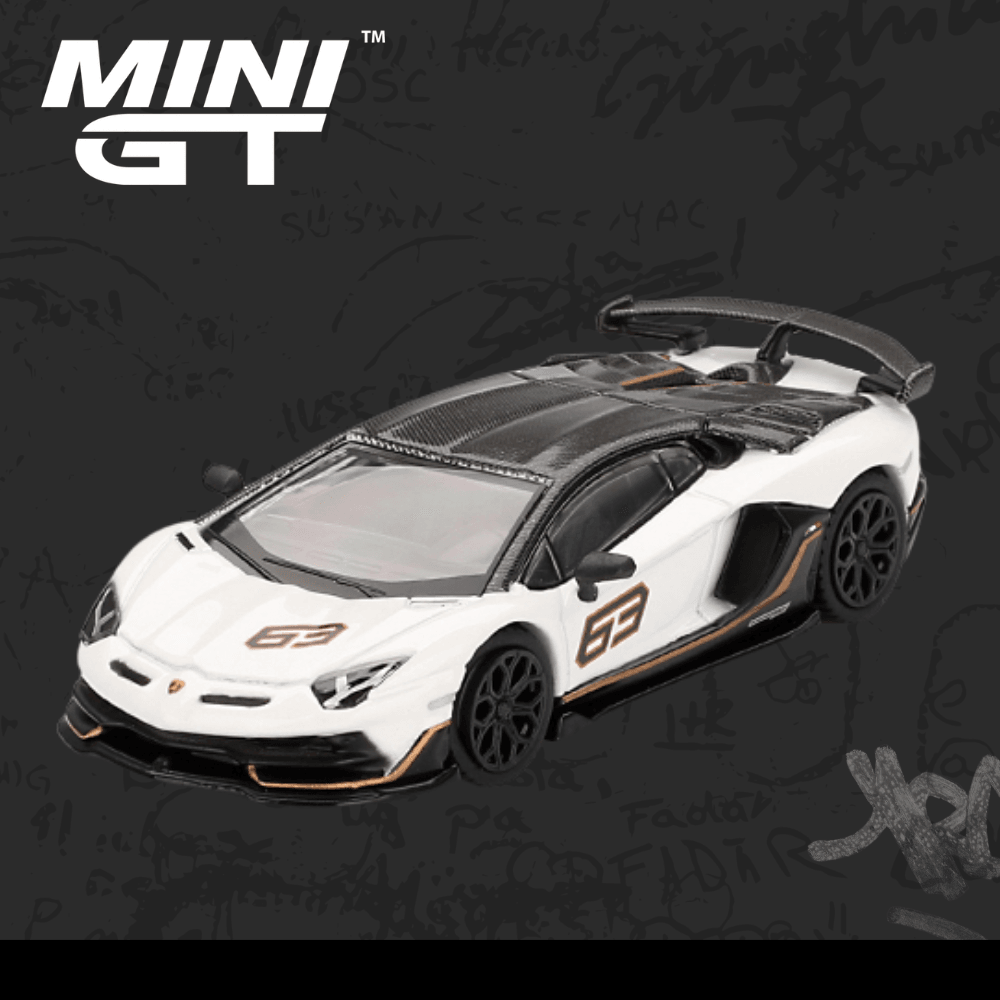 Mini GT 842  Lamborghini Aventador SVJ 63 Bianco Asopo 