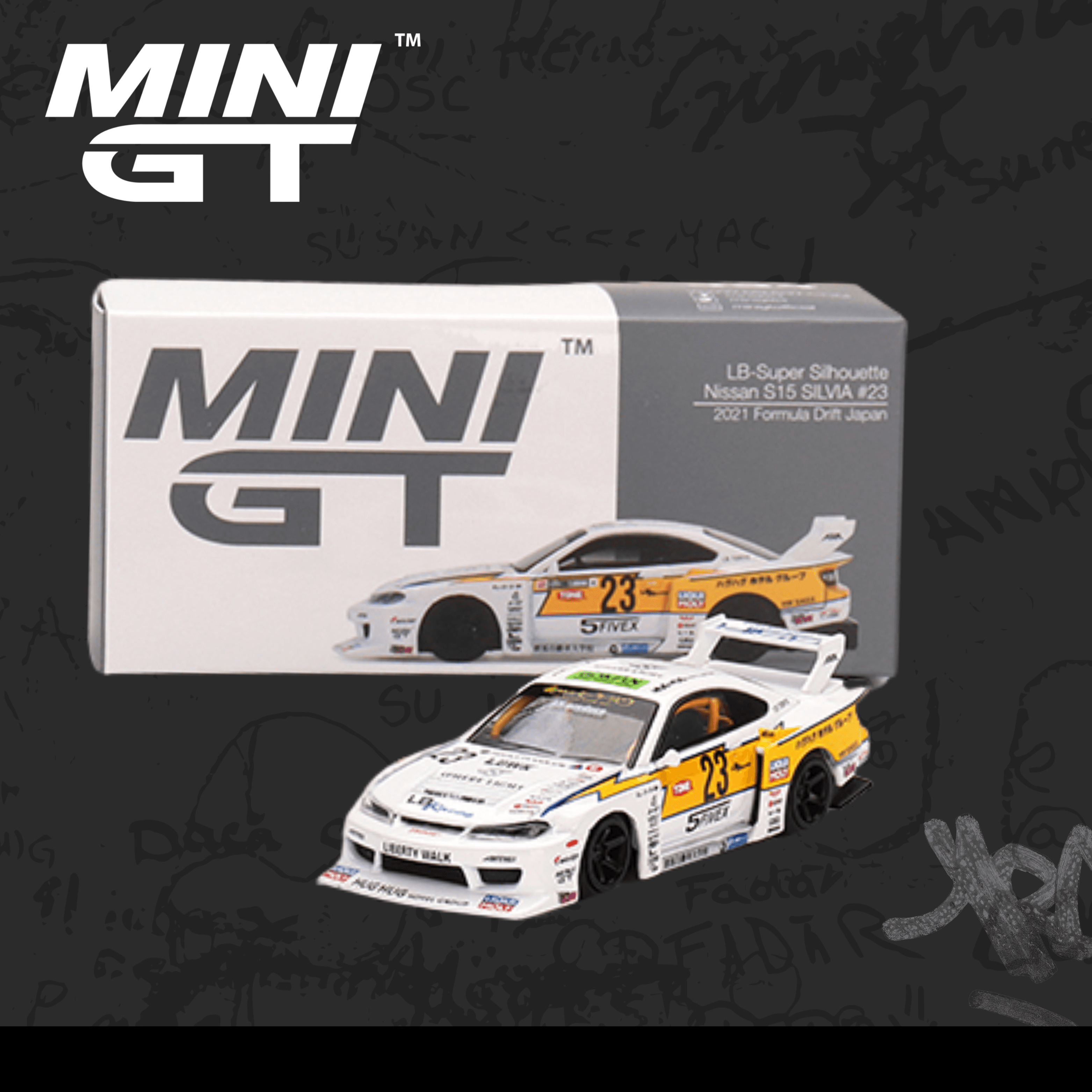 Mini GT 434 LB-Super Silhouette Nissan S15 SILVIA #23 2021 Formula Drift Japan