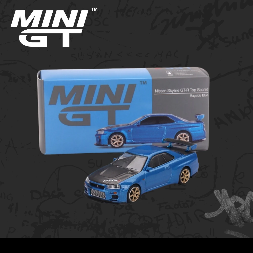 Mini Gt 531 Nissan Skyline GT-R (R34) Top Secret Bayside Blue
