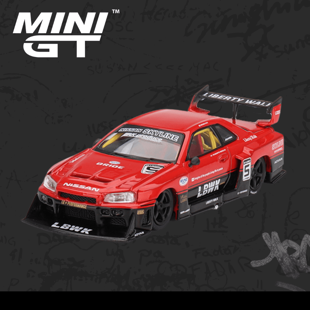Mini GT 843 Nissan LB-ER34 Super Silhouette SKYLINE Red/Black