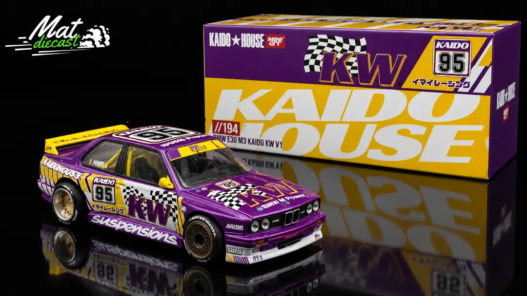 Mini GT Kaido House //194 BMW E30 M3 Kaido KW V1 1/64 Model Araba