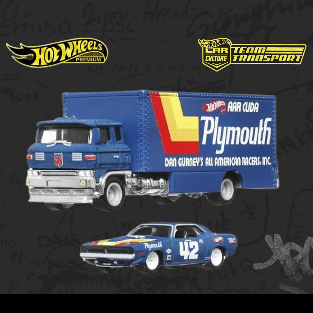 Hot Wheels Team Transport '70 Plymouth AAR Cuda & Sakura Sprinter #63