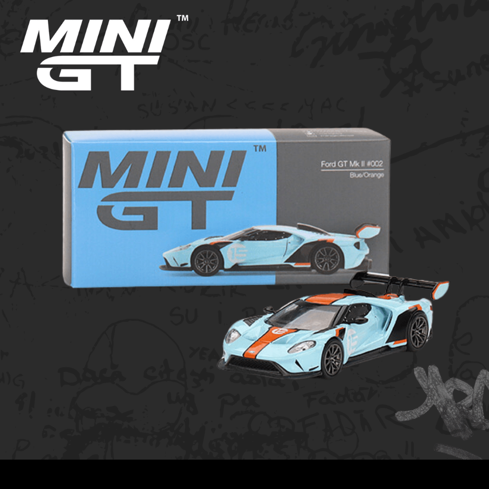 Mini Gt 359 Ford GT Mk II #002 Blue / Orange