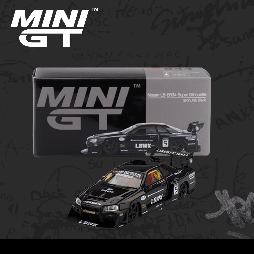 Mini GT 844 Nissan LB-ER34 Super Silhouette SKYLINE Black 