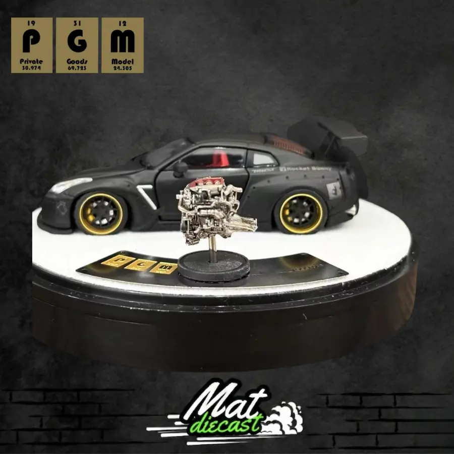 PGM 1:64 Nissan Rocket Bunny GTR R35 Overseas Edition Matte Black
