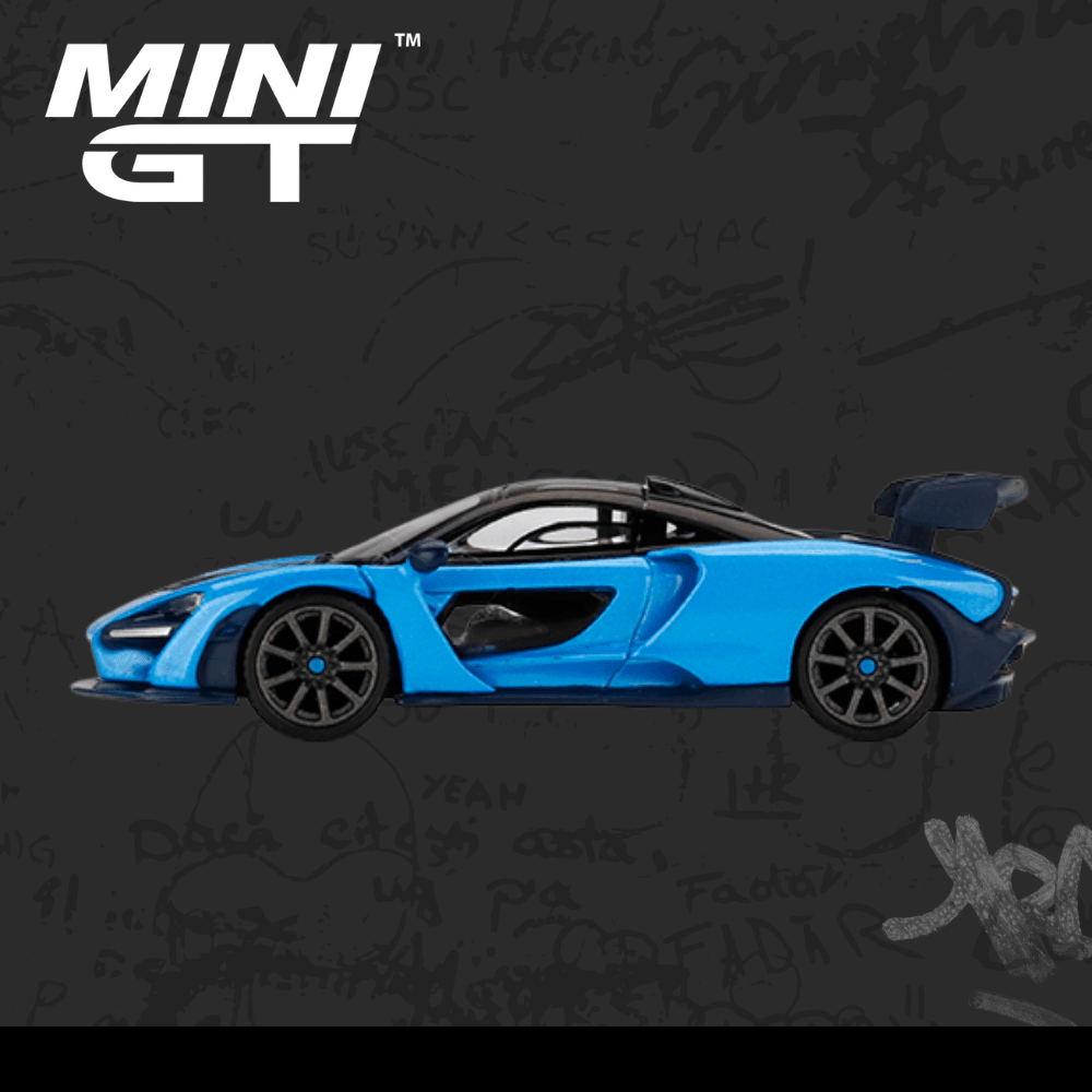 Mini GT  272 X Tarmac Works McLaren Senna Cerulean SHMEE150 Hong Kong Toycar Salon (Blue)