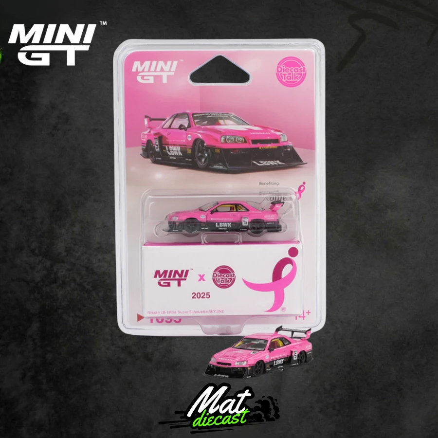 ミニカー MiniGT1095 Nissan ER34 Give Diecast Talk mınıgt 1095 Nissan LB-ER34 Super Silhouette SKYLINE MINI GT Give x