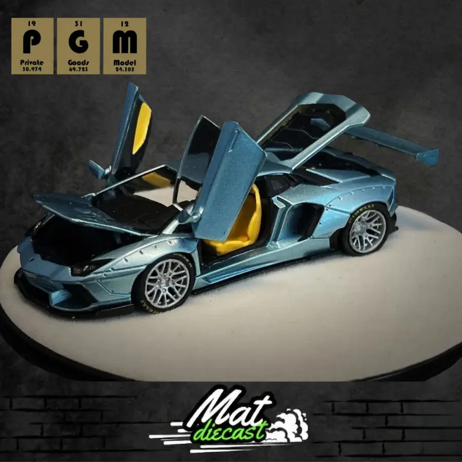 PGM 1:64 LBWK Lamborghini Aventador LP700-4 Ice Blue