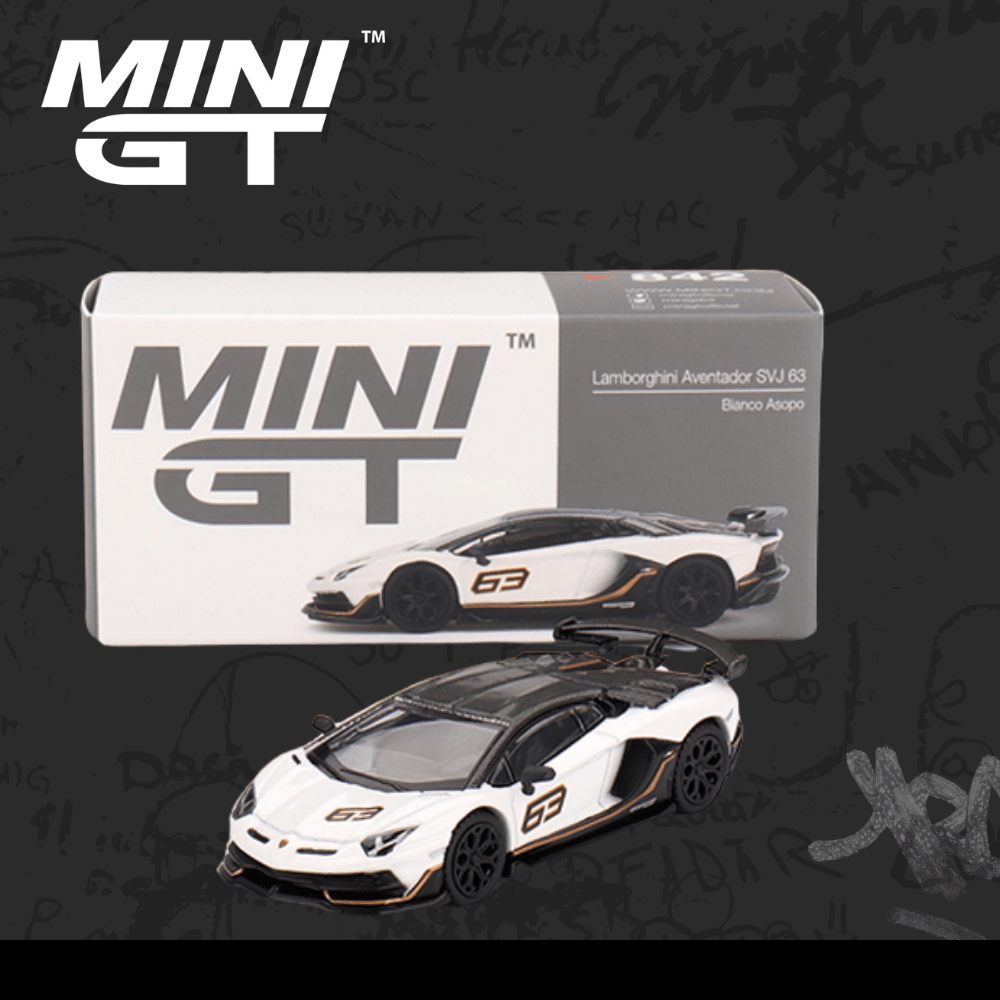 Mini GT 842  Lamborghini Aventador SVJ 63 Bianco Asopo 