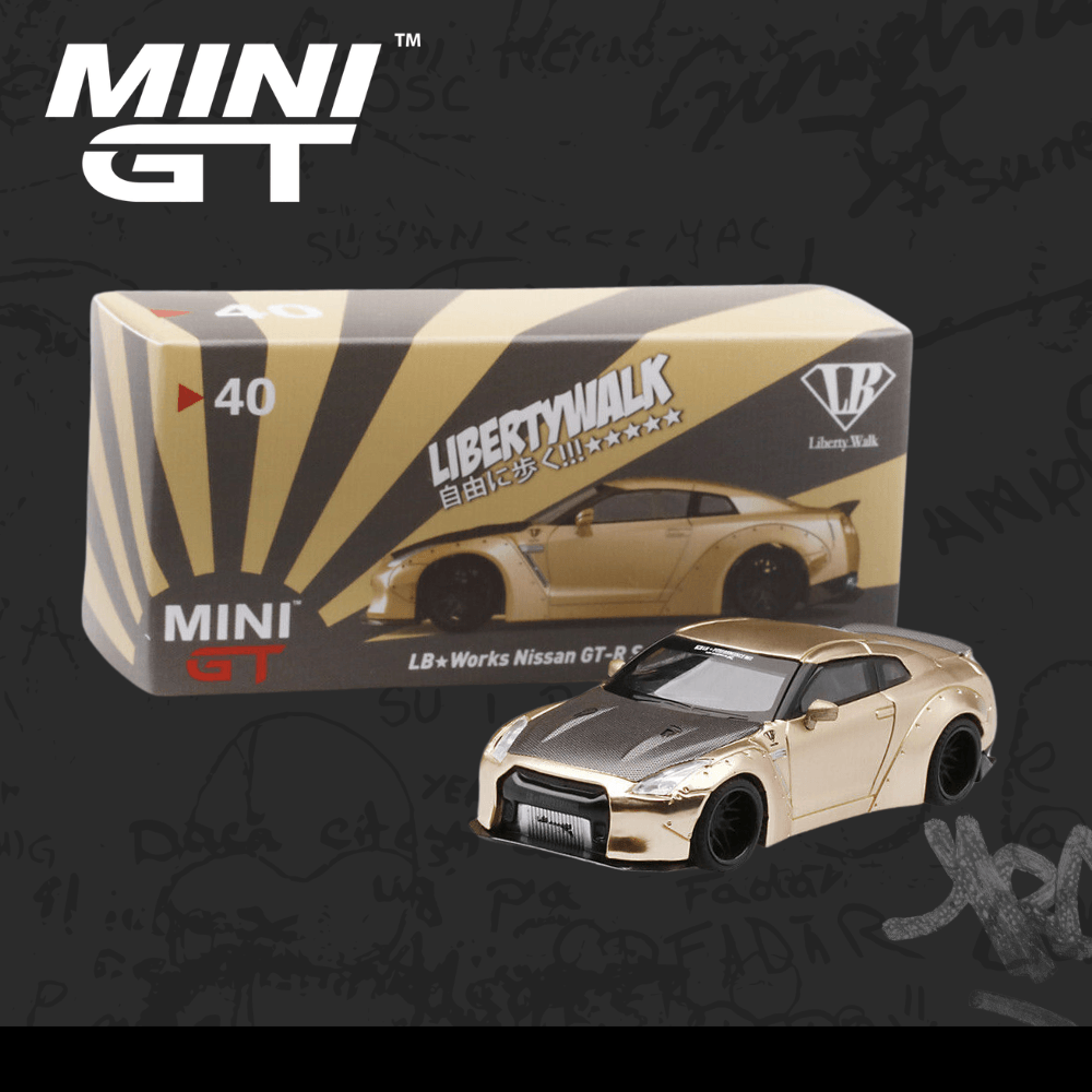 Mini GT 40 Nissan GT-R R35 Type 1 Ducktail Satin Gold (Shizuoka 2019)