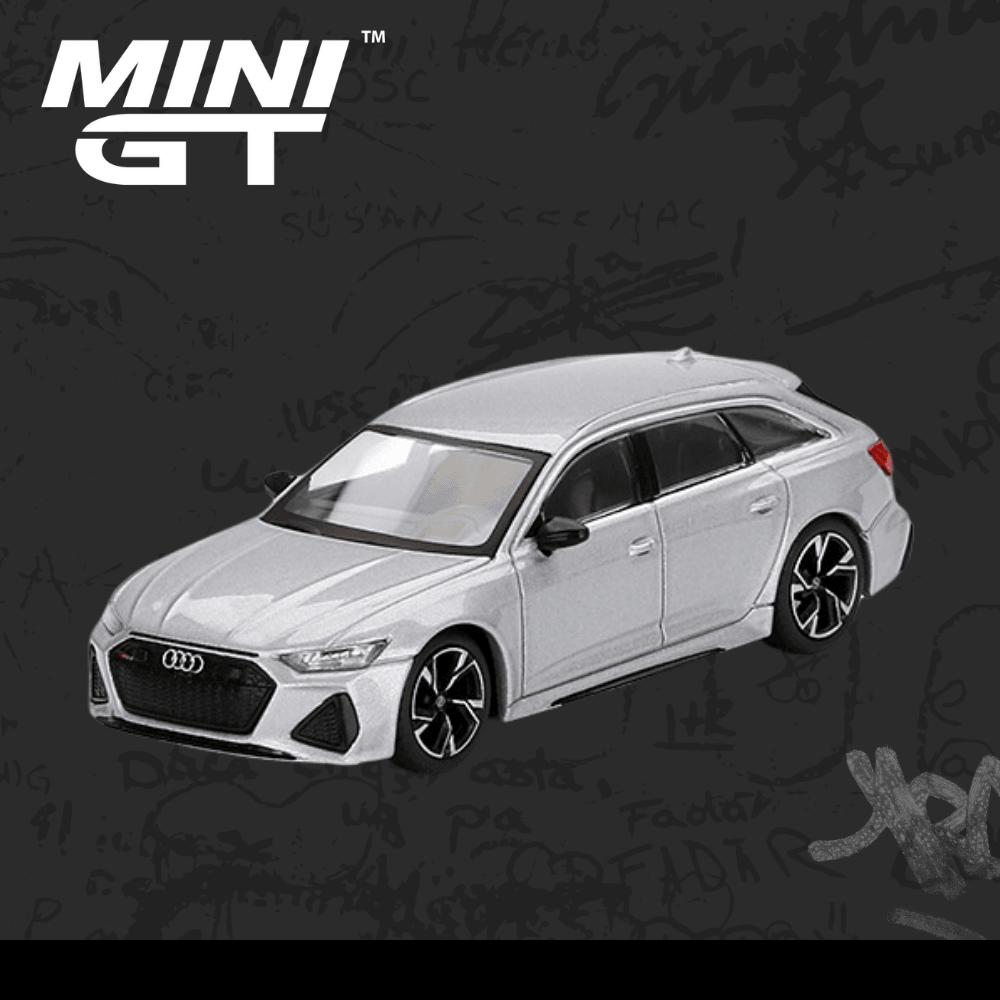 Mini Gt 372 Audi RS 6 Avant Carbon Black Edition Florett Silver (açık kutulu hatasız)