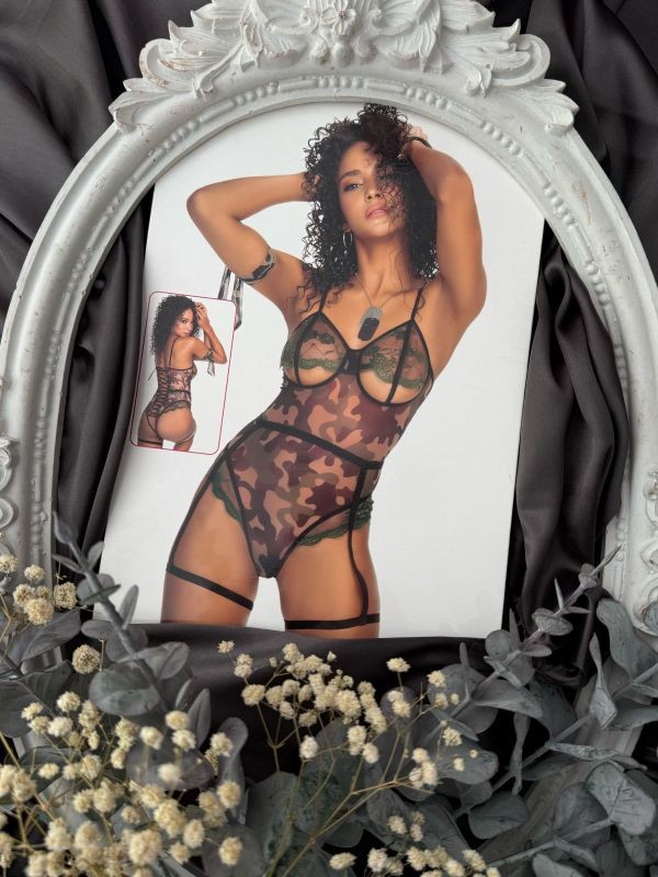 Isel Kamuflaj Jartiyerli Kamufulaj Fantazi Body Suit