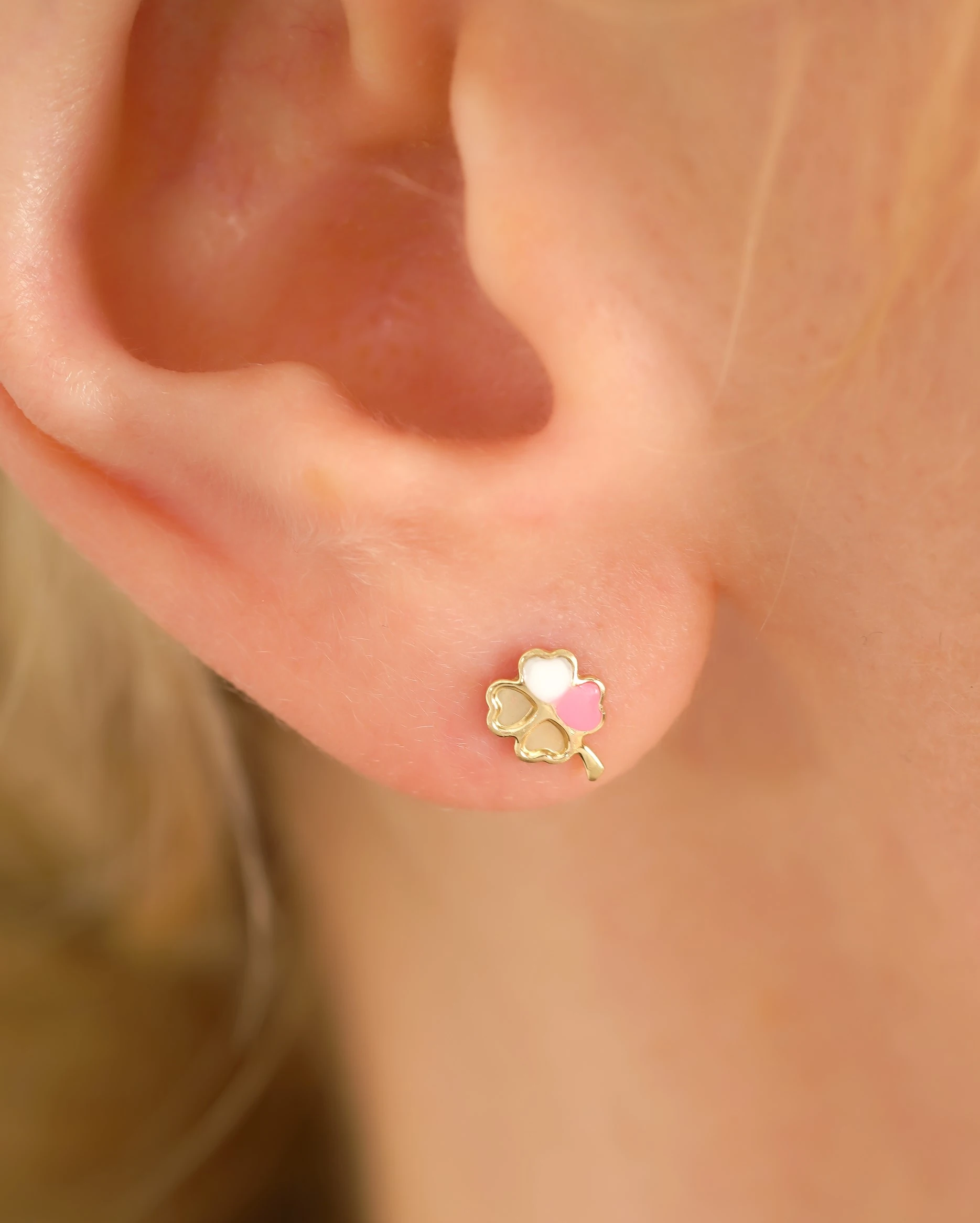 8 Ayar Altın Yonca Küpe