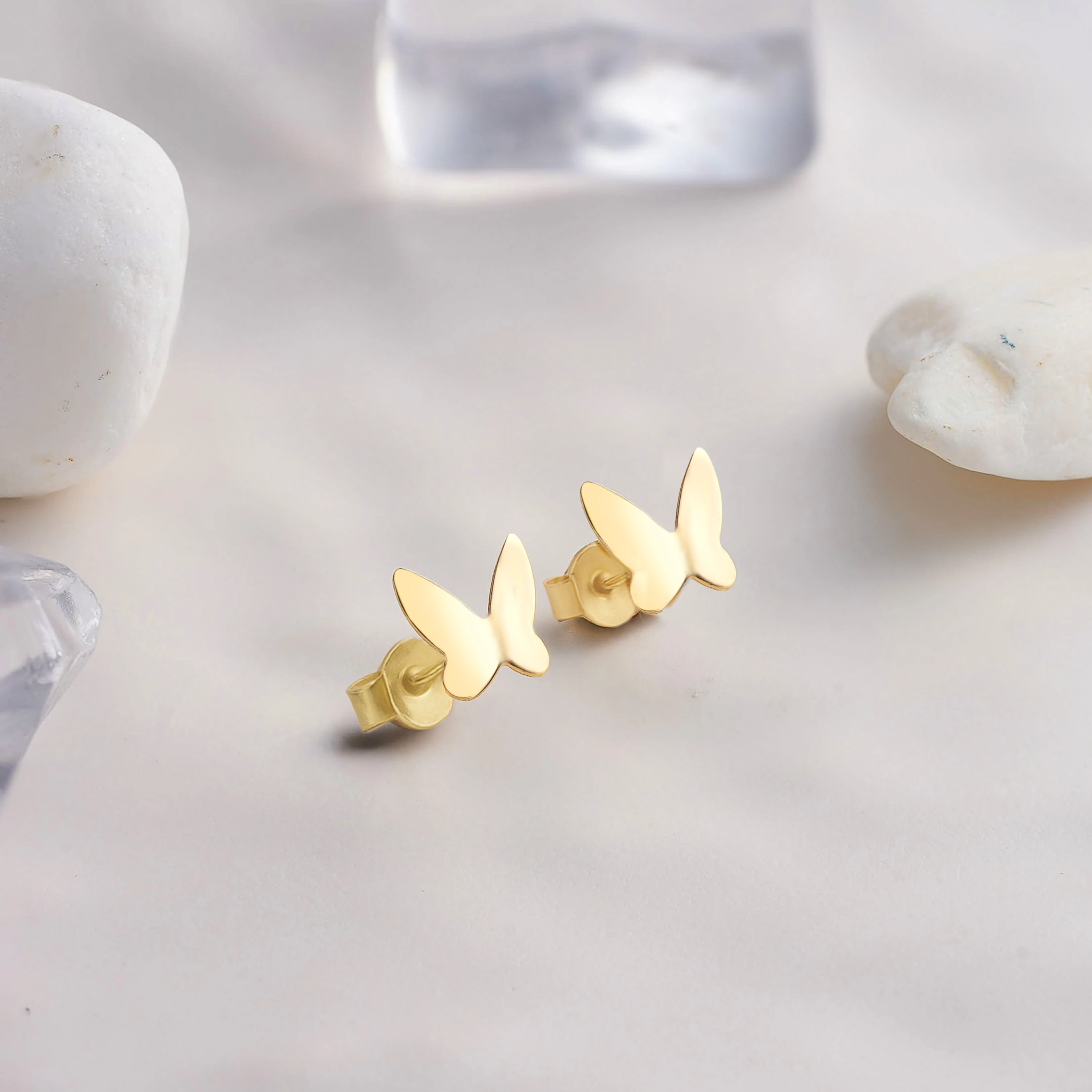 8 Ayar Altın Kelebek Küpe