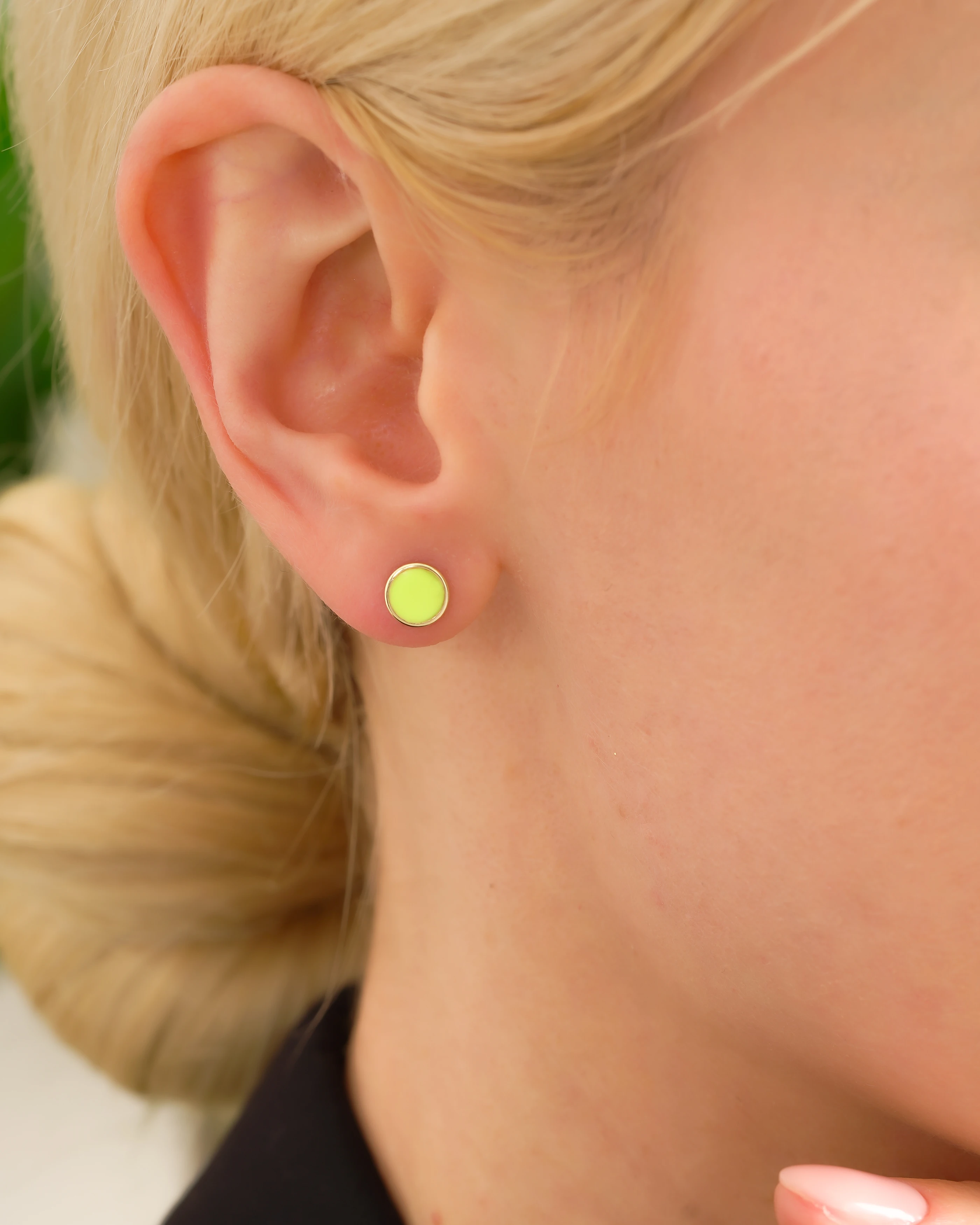 8 Ayar Altın Yuvarlak Sarı Küpe