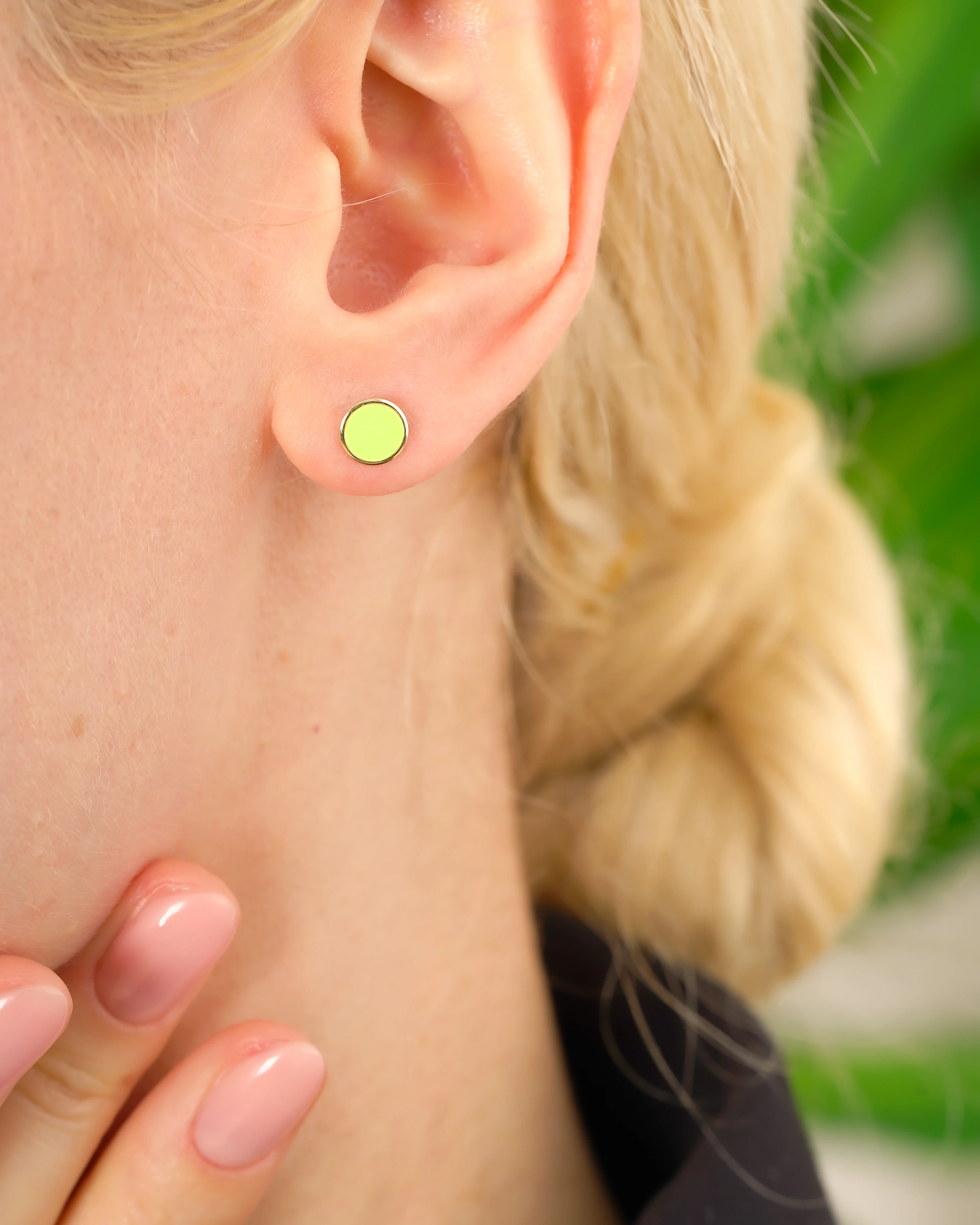 8 Ayar Altın Yuvarlak Sarı Küpe