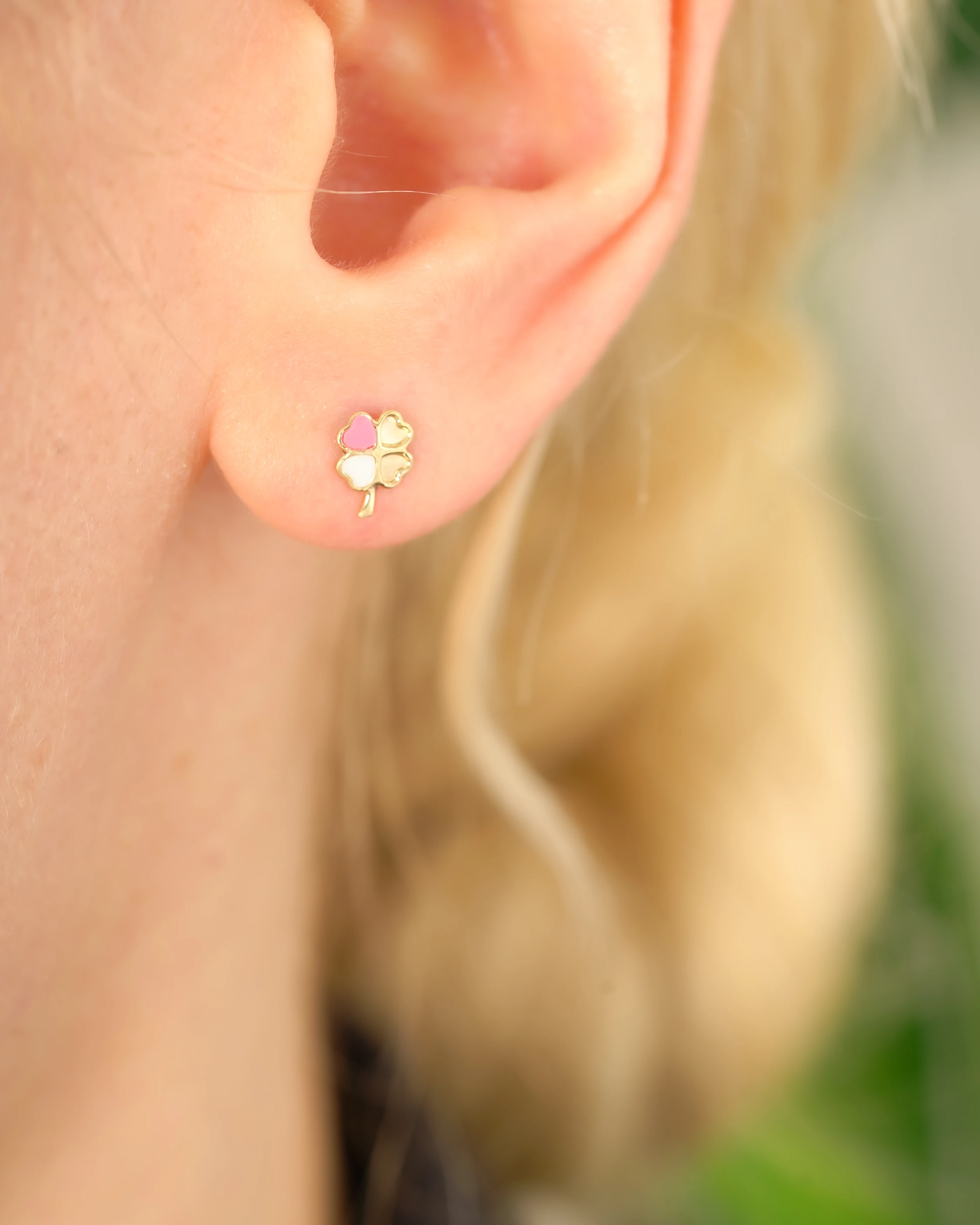 8 Ayar Altın Yonca Küpe