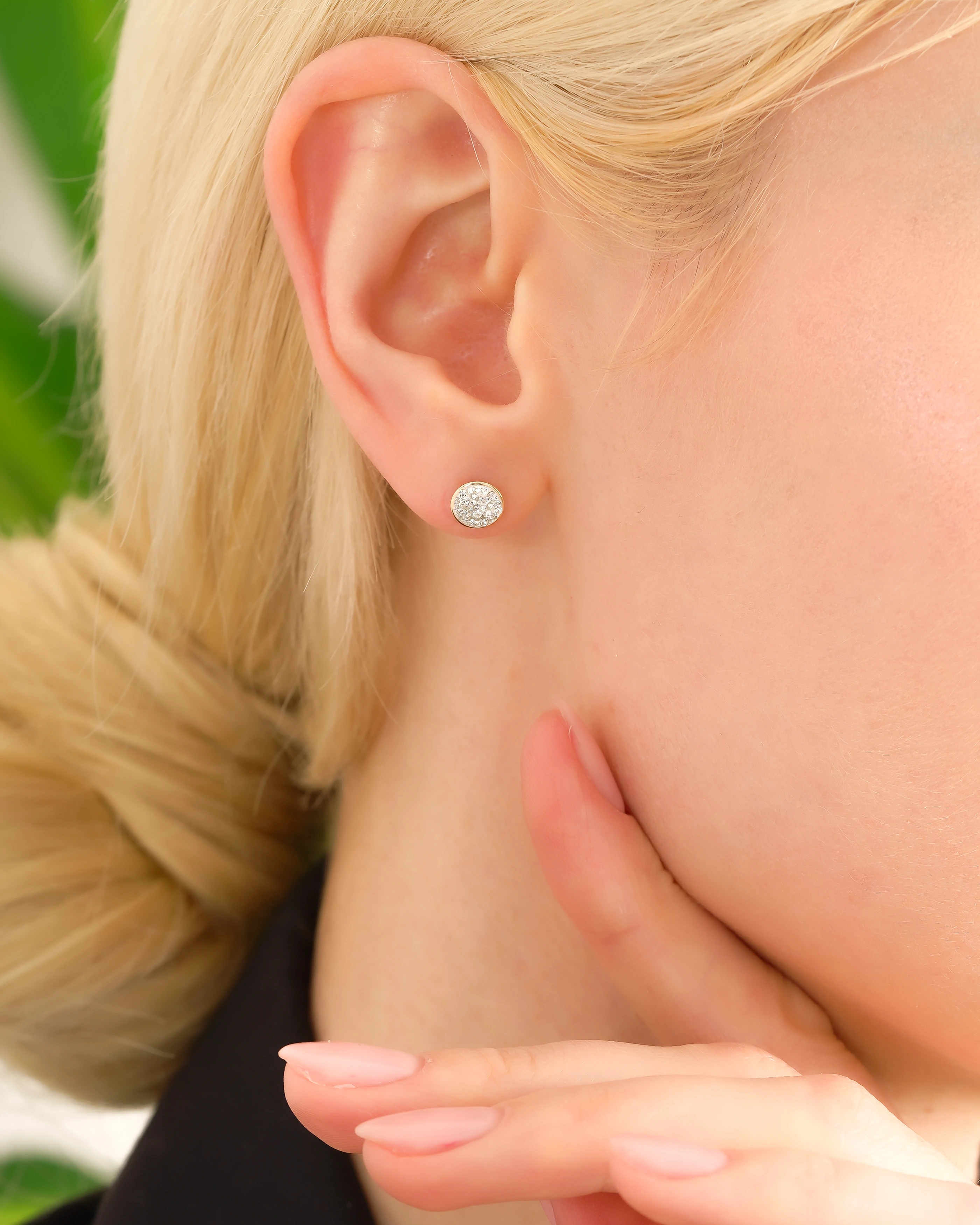 8 Ayar Altın Zirkon Taşlı Pimli Küpe